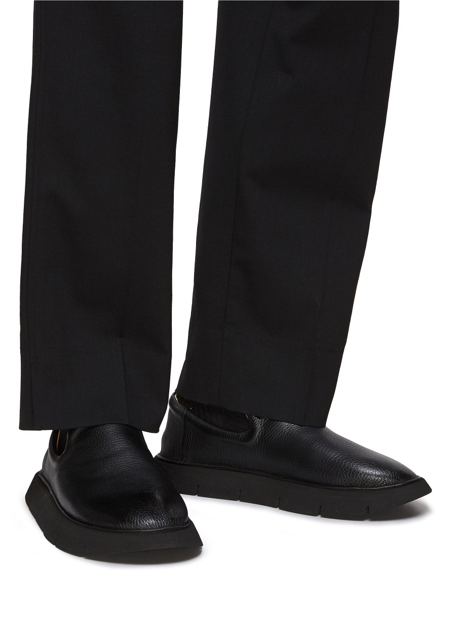 Men MARSÈLL Flats | Intagliata Panto Leather Slip-On Shoes