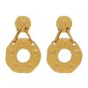 Women LANE CRAWFORD VINTAGE ACCESSORIES Vintage Accessories | Vintage Unsigned Gold Tone Drop Hoop Clip On Earrings