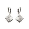 Women JOHN HARDY Fine Jewellery | Classic Chain Hammered Sterling Silver Diamond Square Drop Earrings