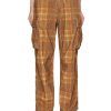 Men ERL Pants | Printed Check Corduroy Cargo Pants