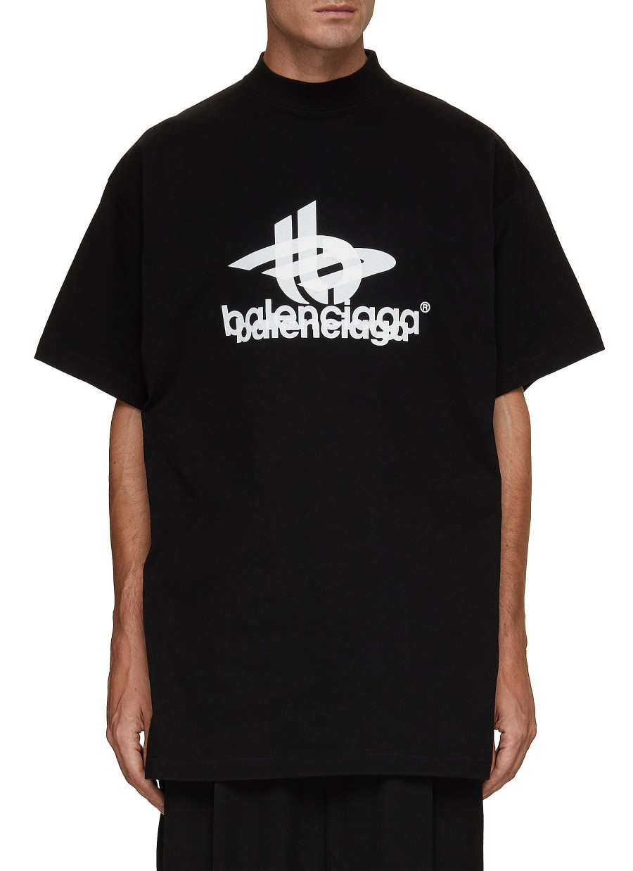 Men BALENCIAGA T-Shirts | Layered Double Logo T-Shirt