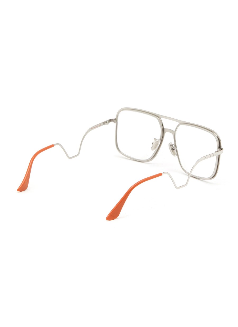 Men MARNI Eyewear | Ha Long Bay Metal Sqaure Optical Glasses