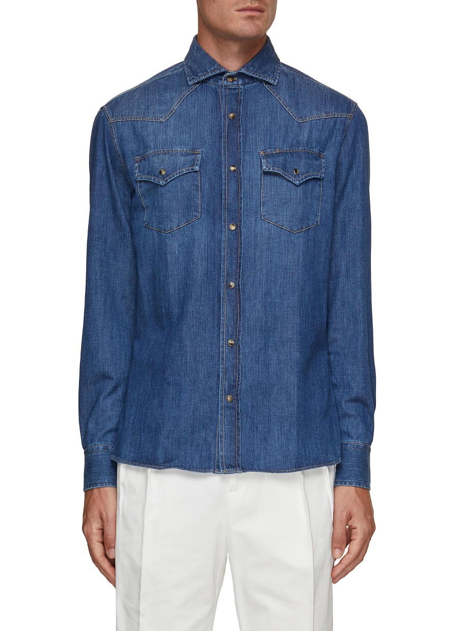 Men BRUNELLO CUCINELLI Shirts | Western Denim Shirt