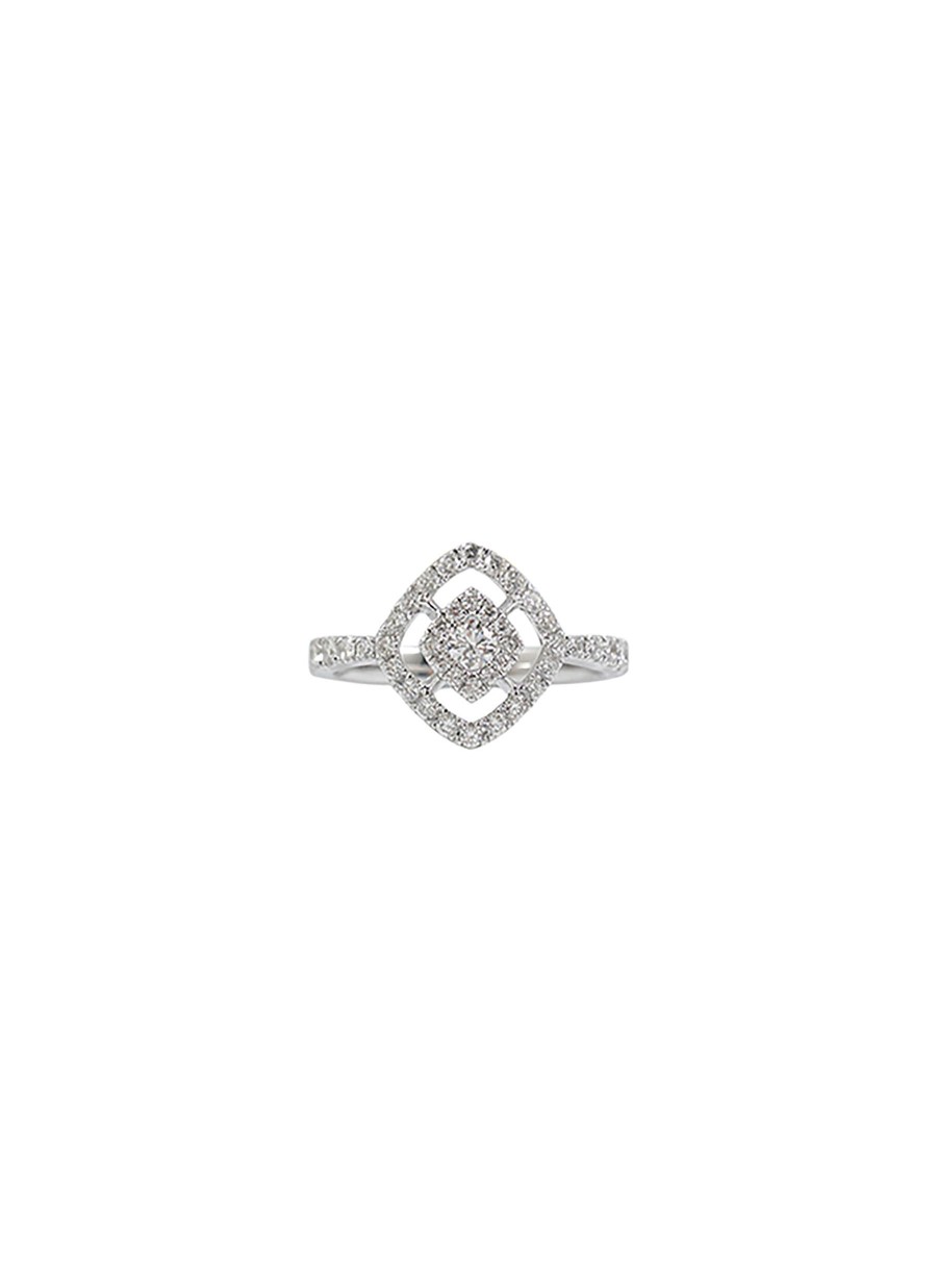 Women LC COLLECTION JEWELLERY Fine Jewellery | 18K White Gold Diamond Ring — Us 6.5