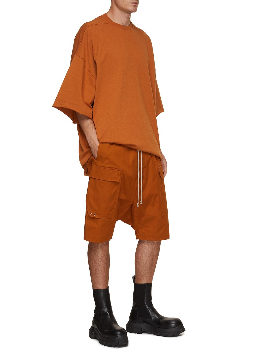 Men RICK OWENS Pants | Cargo Pod Dropped Crotch Shorts