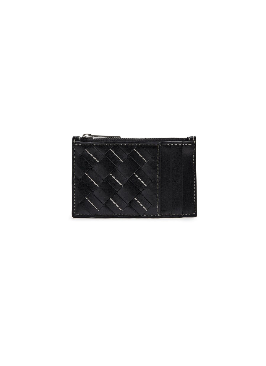 Men BOTTEGA VENETA Small Leather Goods | Intrecciato 15 Avenue Stitch Leather Zipped Card Case