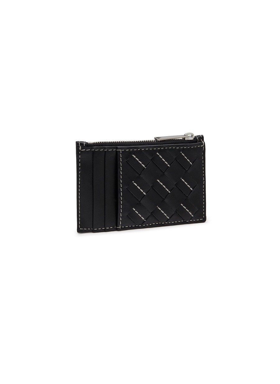 Men BOTTEGA VENETA Small Leather Goods | Intrecciato 15 Avenue Stitch Leather Zipped Card Case