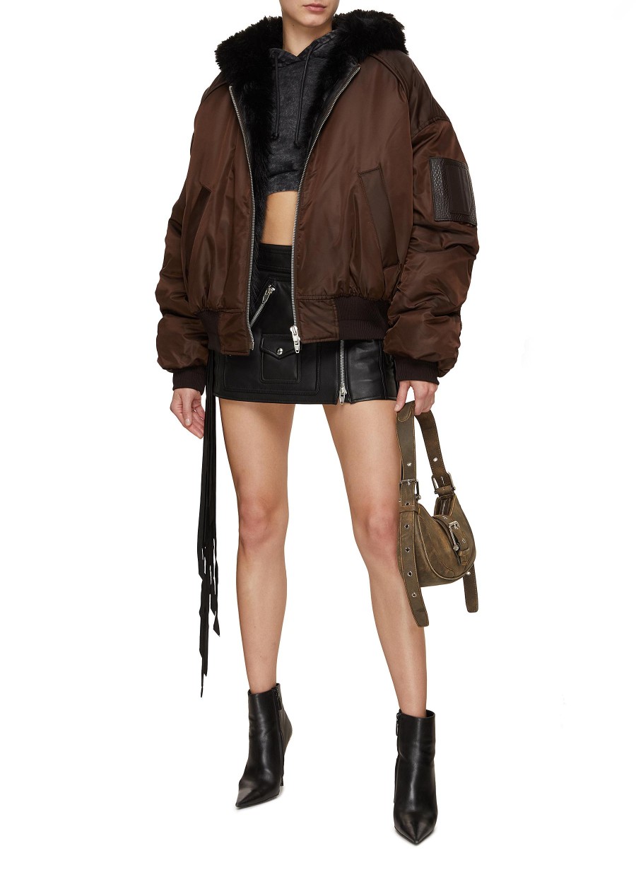 Women JUUN.J Jackets | Reversible Hooded Faux Fur Ma-1 Jacket