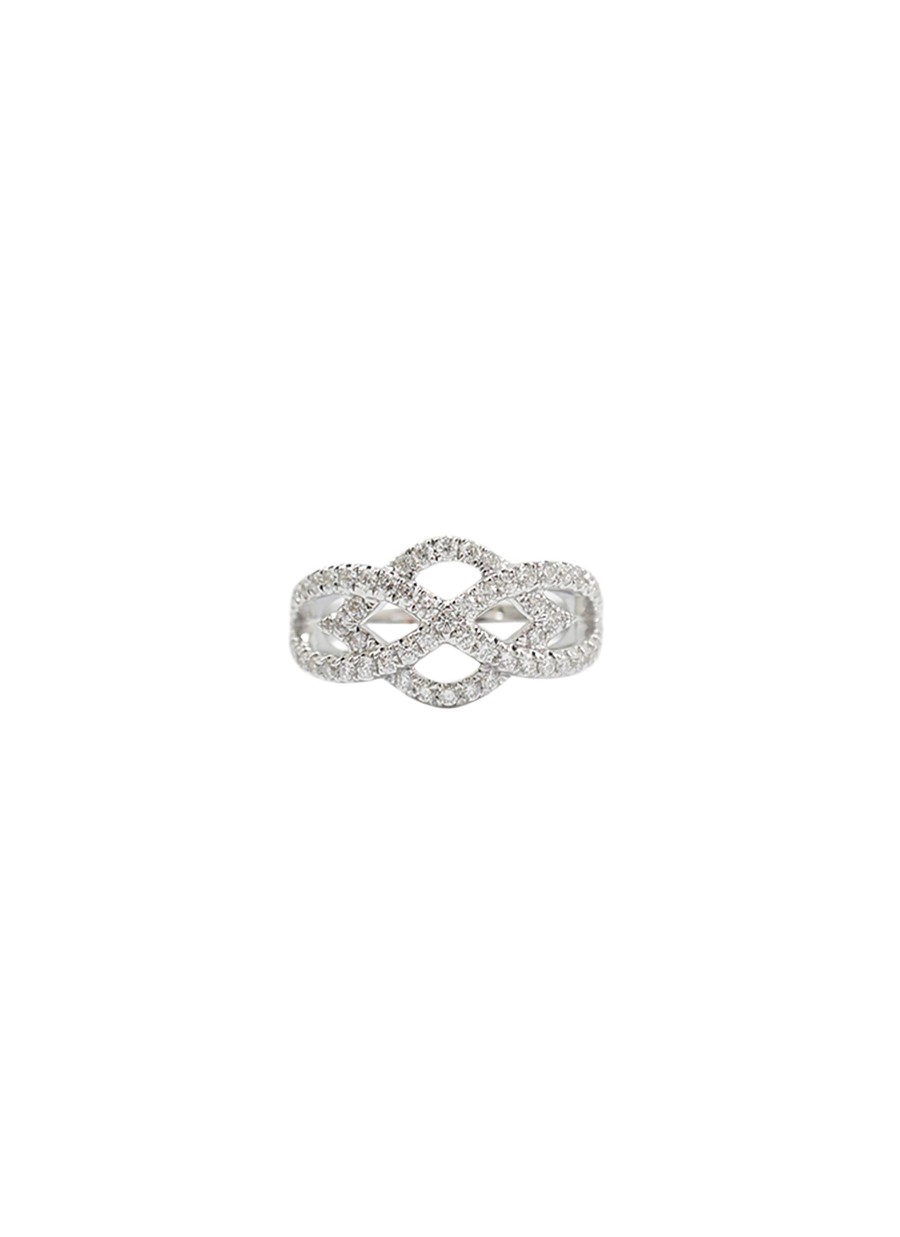 Women LC COLLECTION JEWELLERY Fine Jewellery | 18K White Gold Diamond Ring — Us 6.5