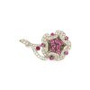 Women LANE CRAWFORD VINTAGE ACCESSORIES Vintage Accessories | Schoffel Austria Rhodium Diamante Pink Flower 3D Brooch