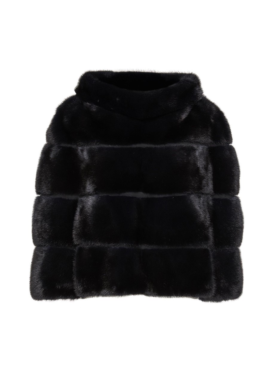 Women FABIO GAVAZZI Scarves & Wraps | Collared Mink Fur Cape