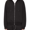 Men PRADA Pullovers & Hoodies | Logo Patch Zip Up Hoodie