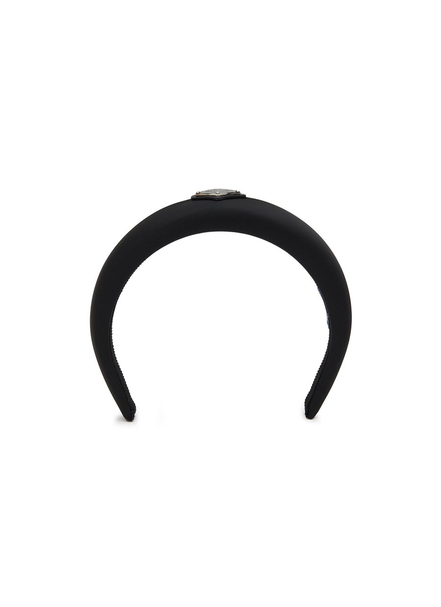 Women PRADA Hats & Gloves | Enamelled Logo Plaque Re-Nylon Hairband