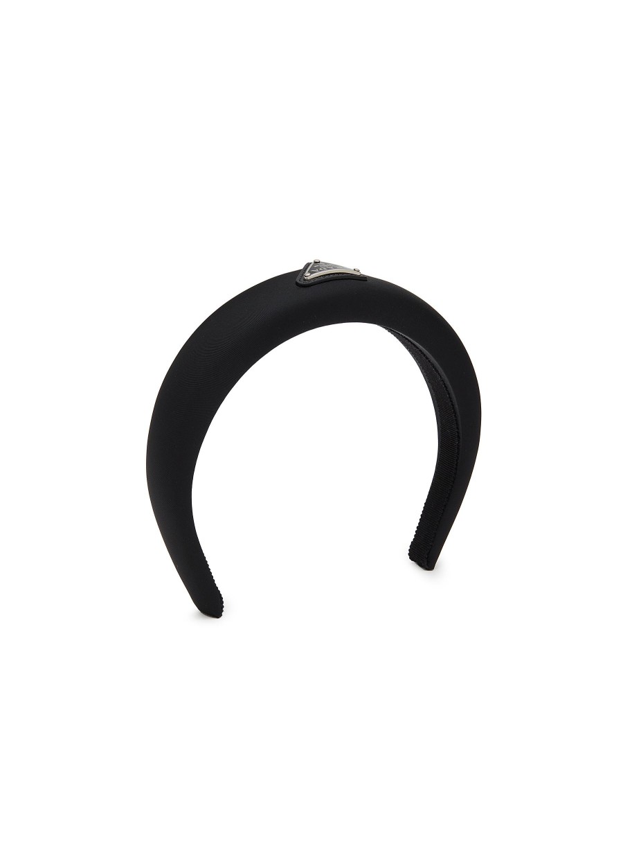 Women PRADA Hats & Gloves | Enamelled Logo Plaque Re-Nylon Hairband