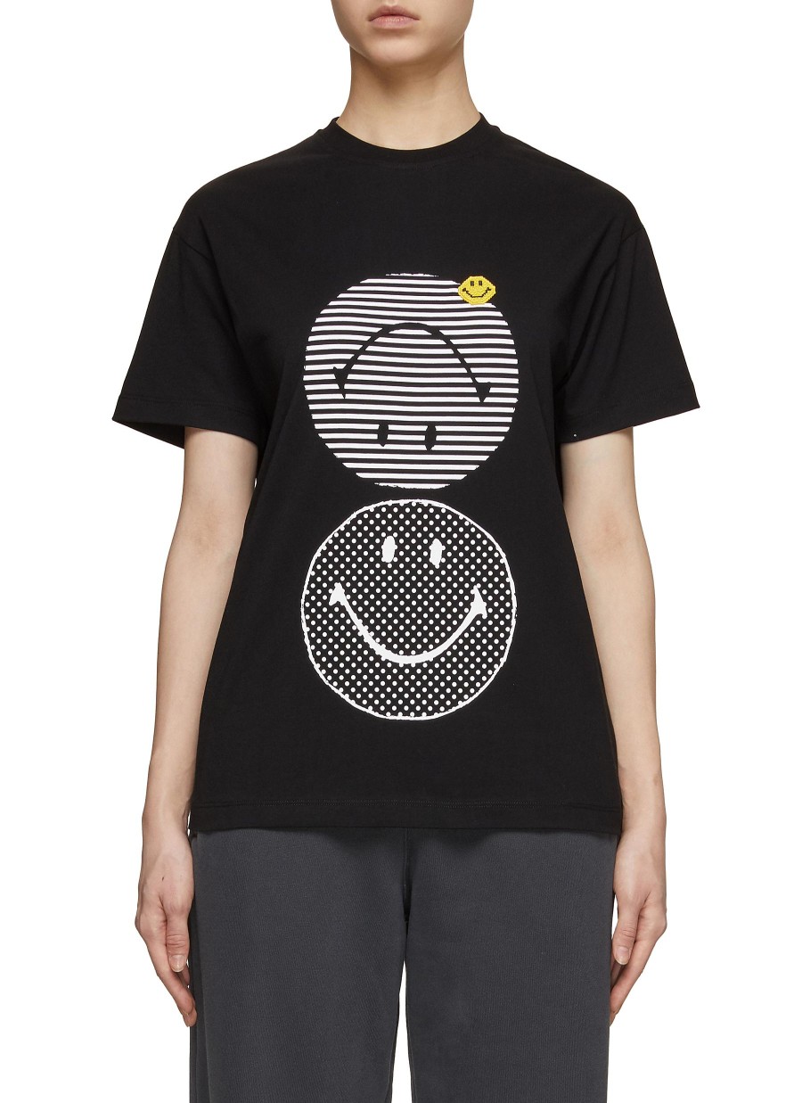 Women JOSHUA’S Tops | Double Smiley Crewneck T-Shirt