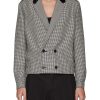 Men SAINT LAURENT Suits | Double Breasted Cropped Gingham Wool Mohair Jacket