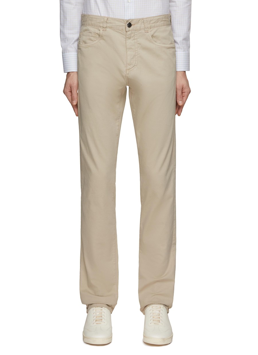 Men CANALI Pants | Cotton Silk Stretch Jeans