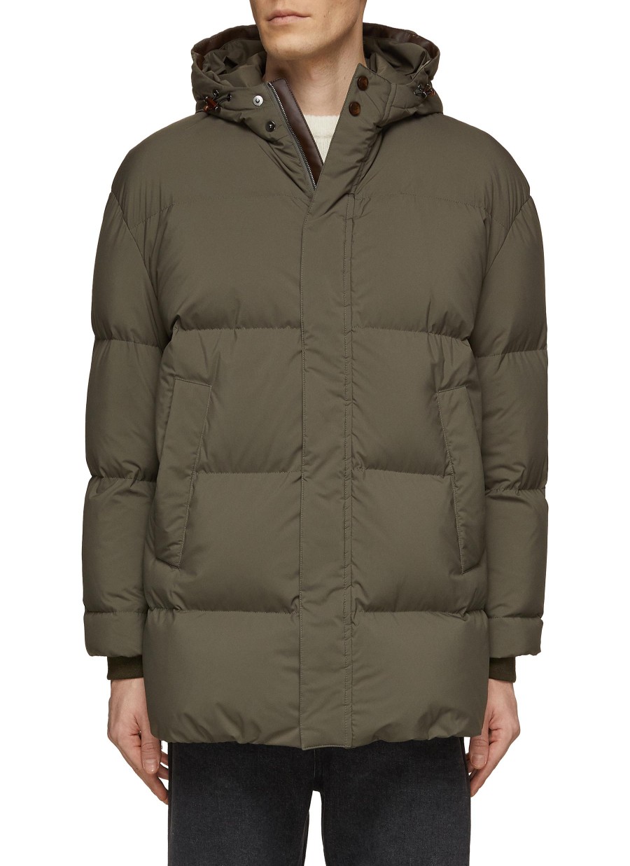 Men CANALI Puffer | Ultra Light Waterproof Hooded Puffer Jacket