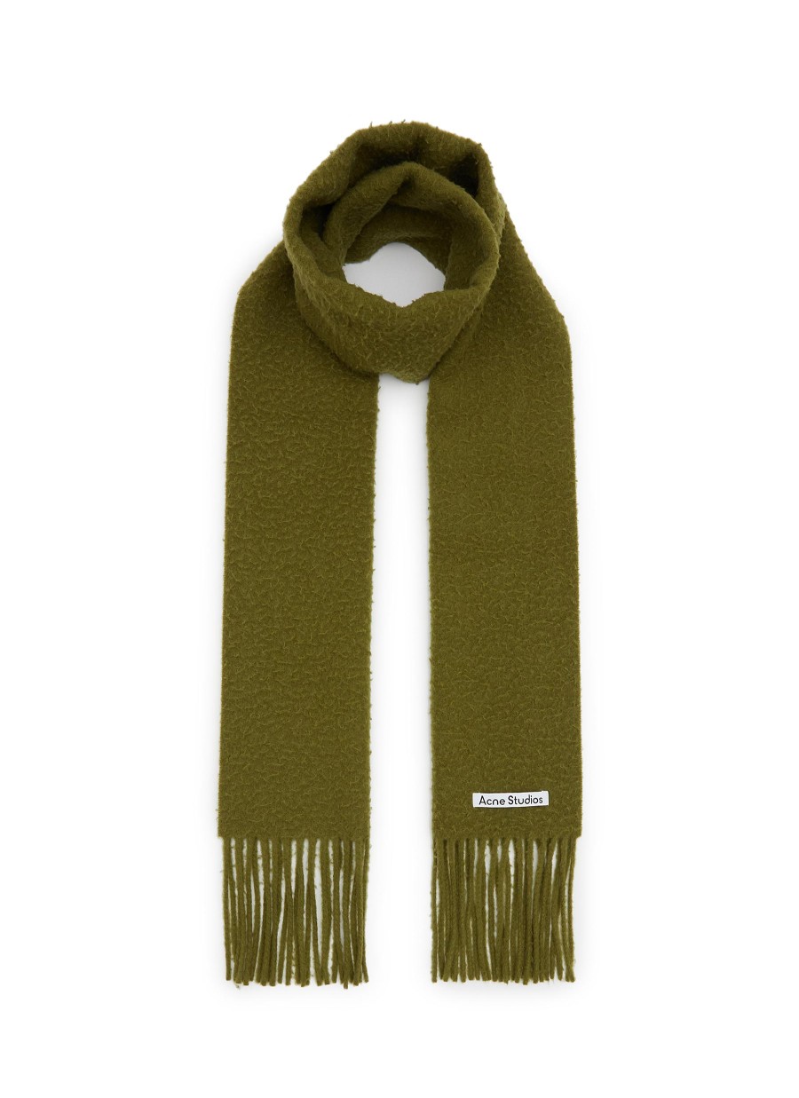 Women ACNE STUDIOS Scarves & Wraps | Logo Fringed Wool Scarf