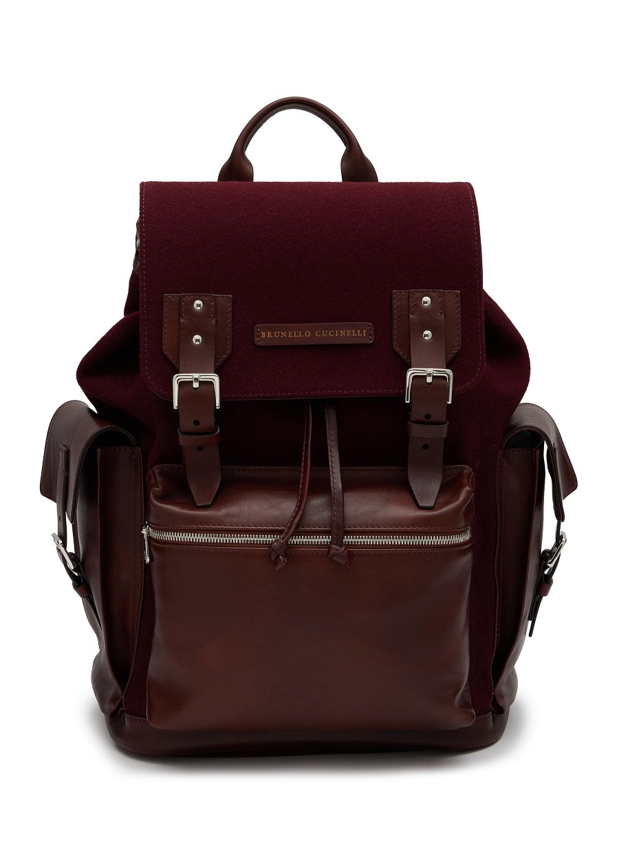 Men BRUNELLO CUCINELLI Backpacks | Mixed Leather Backpack