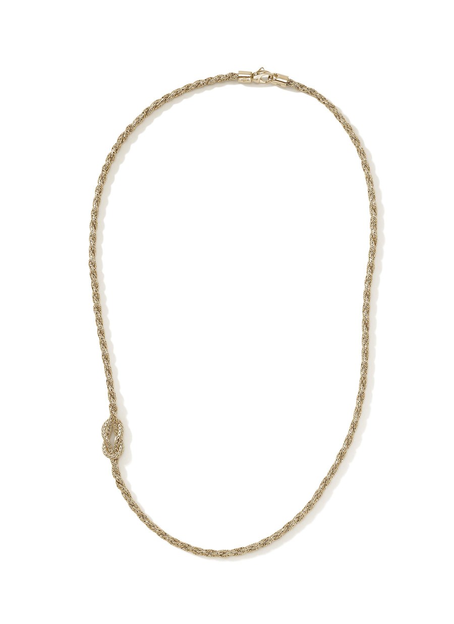 Women JOHN HARDY Fine Jewellery | Love Knot 14K Gold Twisted Chain Necklace — Size 18