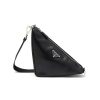 Men PRADA Crossbody | Logo Plaque Leather Triangular Bag