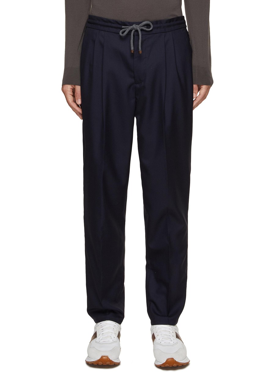 Men BRUNELLO CUCINELLI Pants | Pleated Wool Jogger Pants