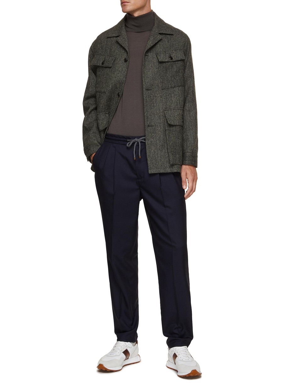 Men BRUNELLO CUCINELLI Pants | Pleated Wool Jogger Pants