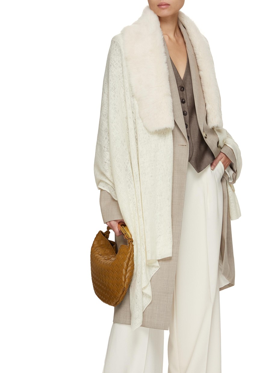 Women KARL DONOGHUE Scarves & Wraps | Shearling Collar Cashmere Shawl