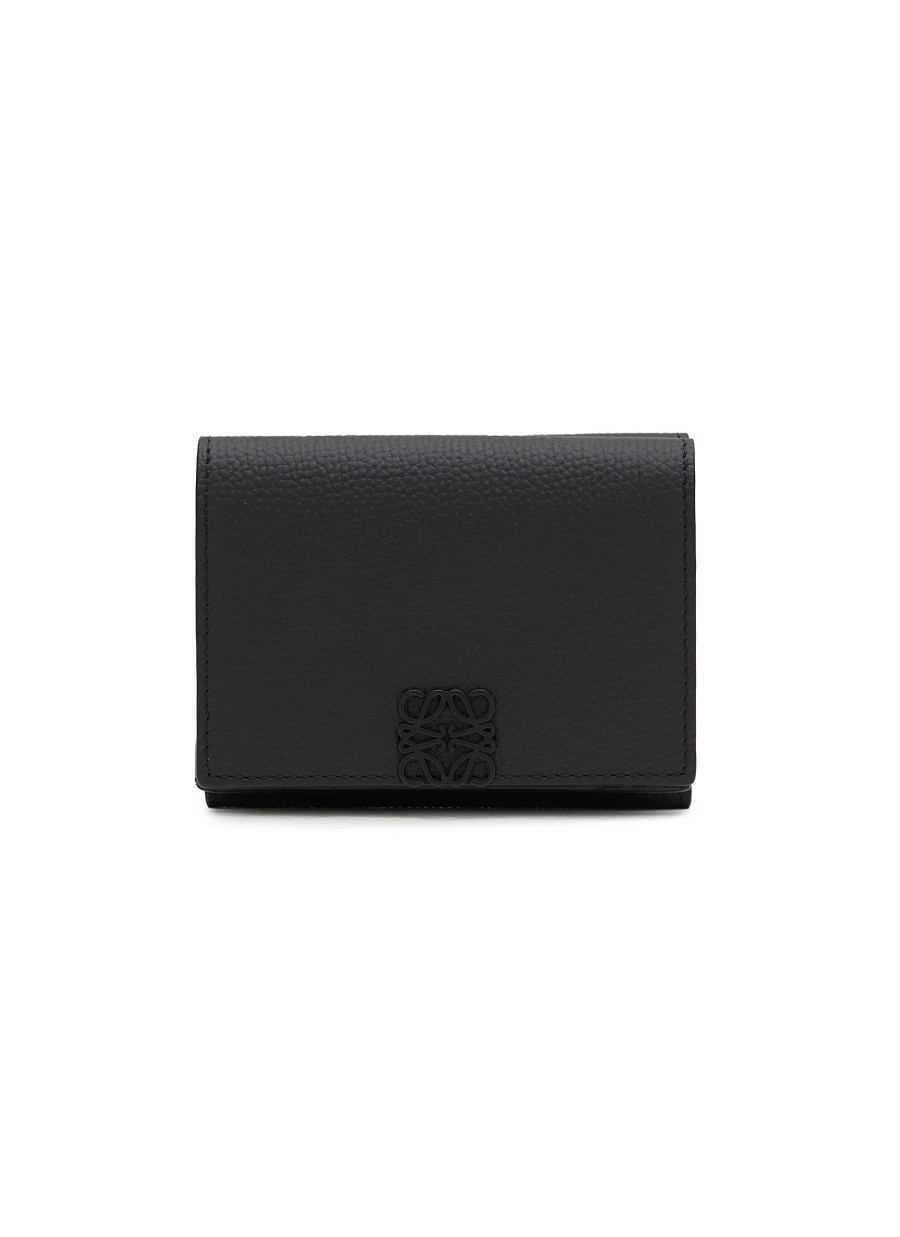 Women LOEWE Small Leather Goods | Anagram Pebbled Leather Trifold Wallet