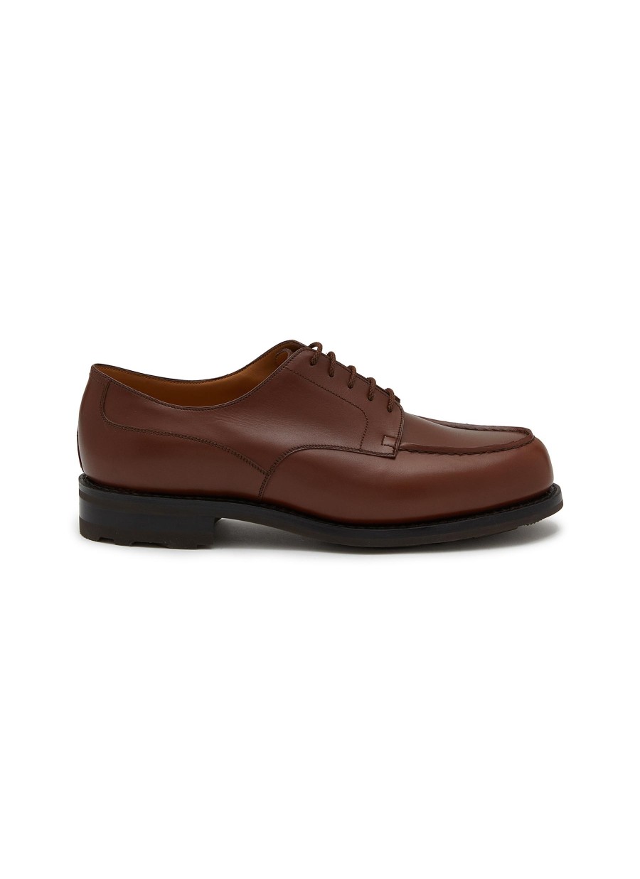 Men J.M. WESTON Flats | Brown Golf Derby Shoes