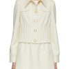 Women ST. JOHN Jackets | Single Breasted Corded Waist Crepe Jacket