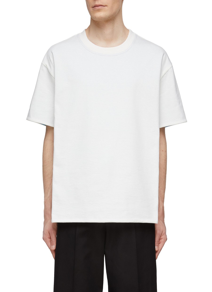 Men BOTTEGA VENETA T-Shirts | Sunrise' Double Layer Crewneck Cotton T-Shirt