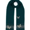 Women JANAVI Scarves & Wraps | Flying Butterfly Embroidered Merino Wool Scarf