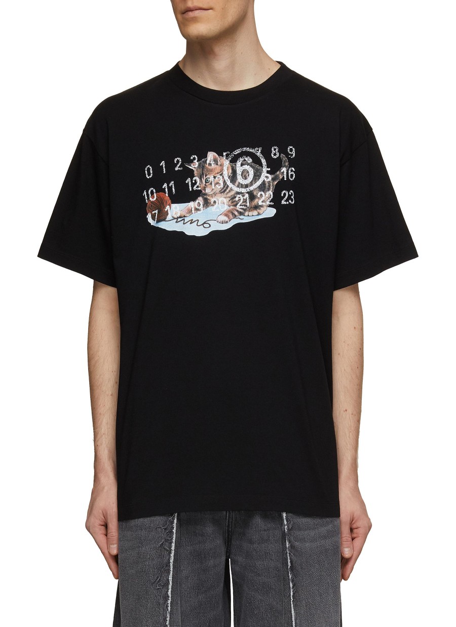 Men MM6 MAISON MARGIELA T-Shirts | Logo Cat Graphic T-Shirt