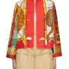 Women LILYEVE Jackets | Stand Collar Open Front Silk Jacket