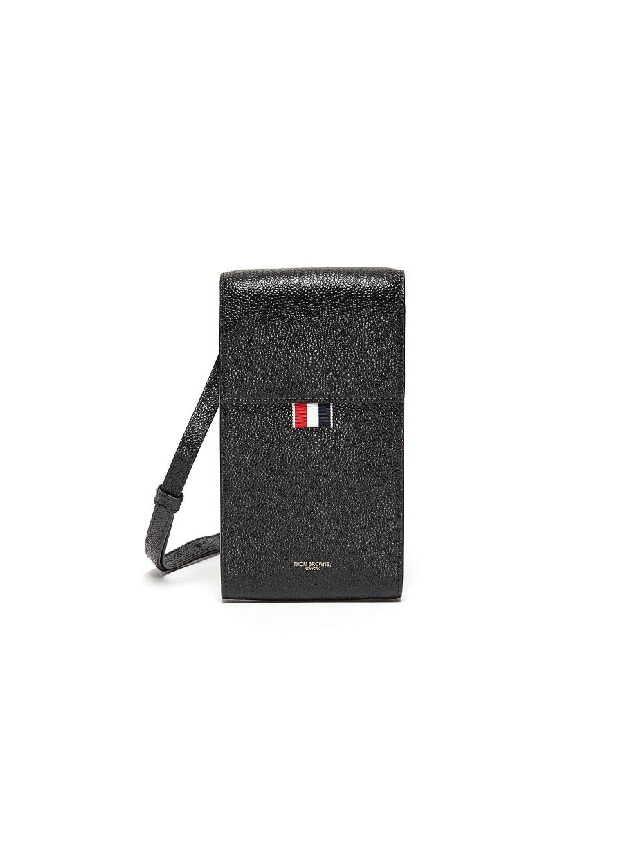 Women THOM BROWNE Tech Accessories | Pebble Grain Leather Phone Holder