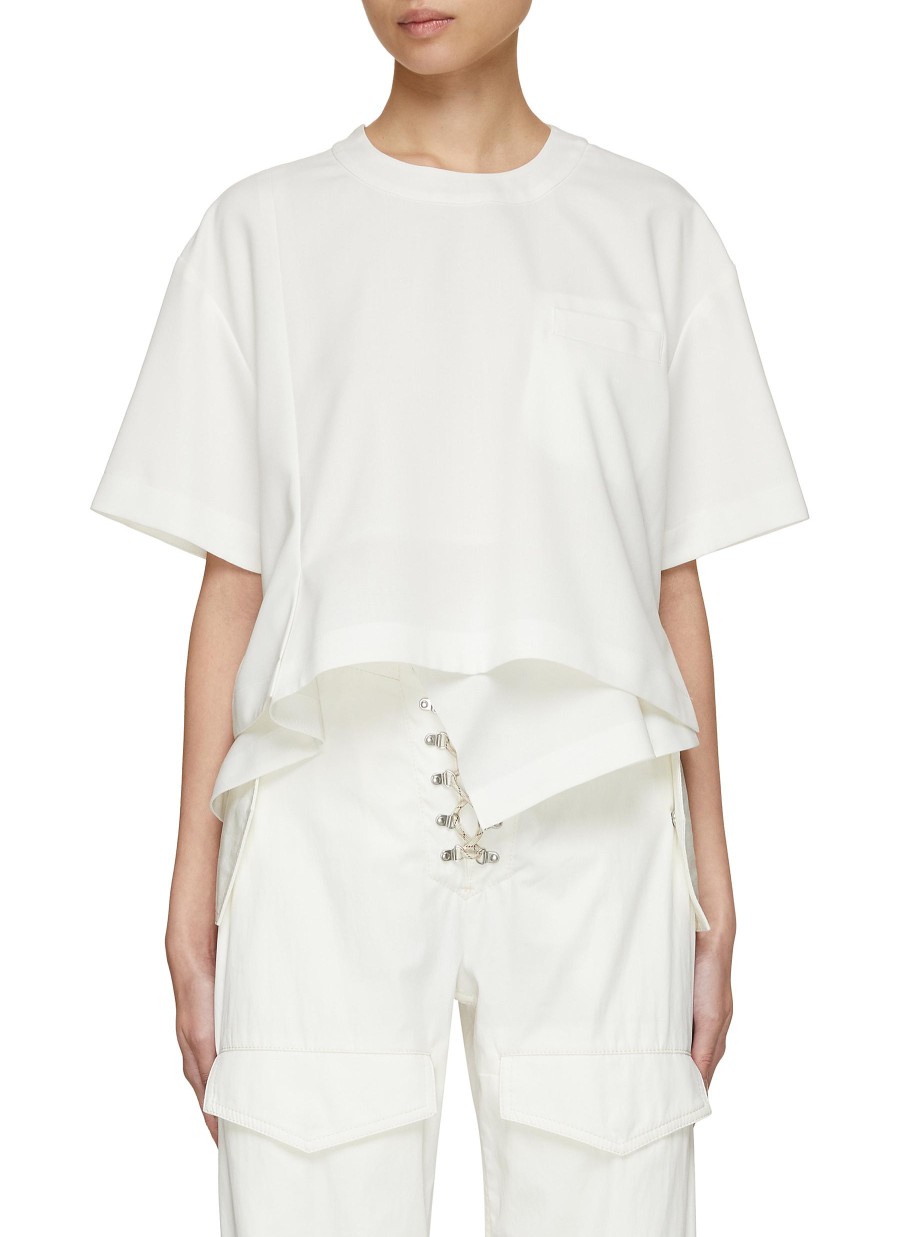 Women SACAI Tops | Asymmetrical Peplum Hem Top