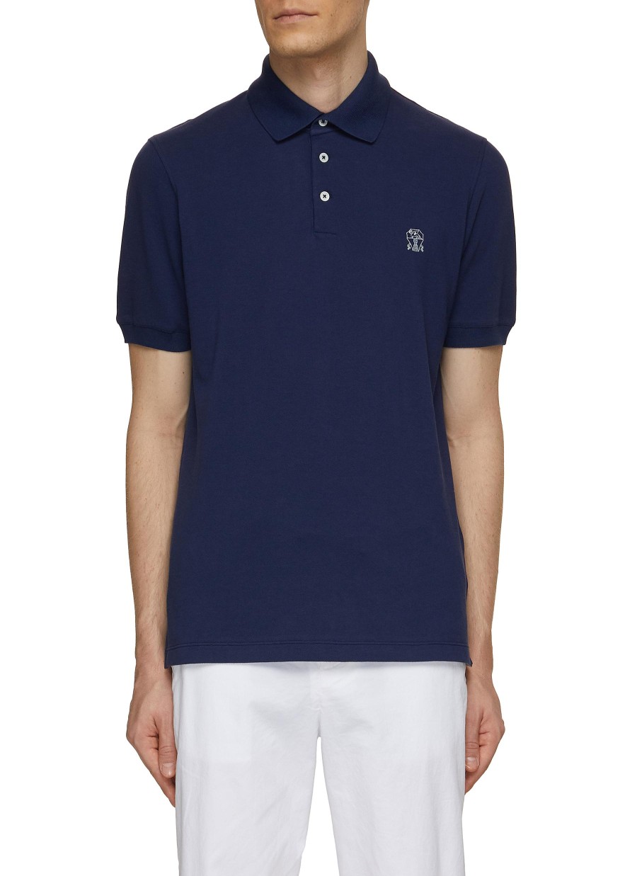 Men BRUNELLO CUCINELLI Polos | Logo Embroidery Polo Shirt