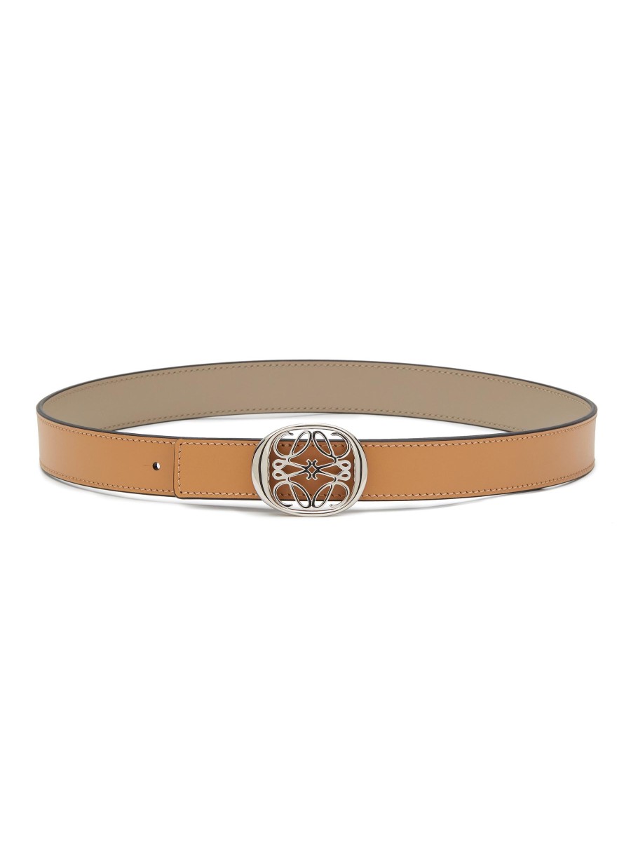 Women LOEWE Belts | Reversible Ellipse Anagram Leather Belt