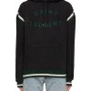 Men SAINT LAURENT Pullovers & Hoodies | Molleton Logo Embroidered Cotton Drawstring Hoodie