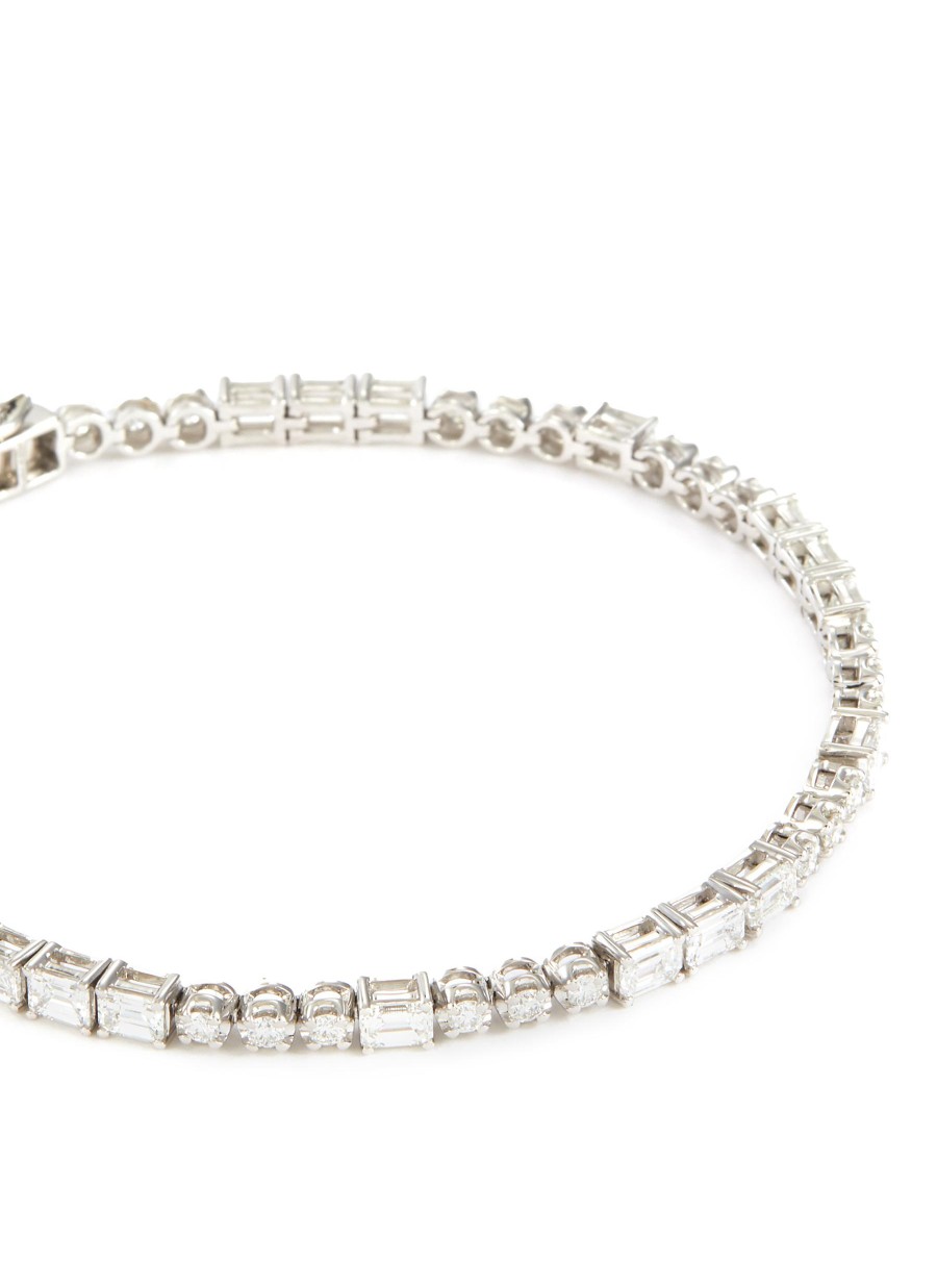 Women LC COLLECTION JEWELLERY Fine Jewellery | 18K White Mixed Cut Diamond Tennis Bracelet