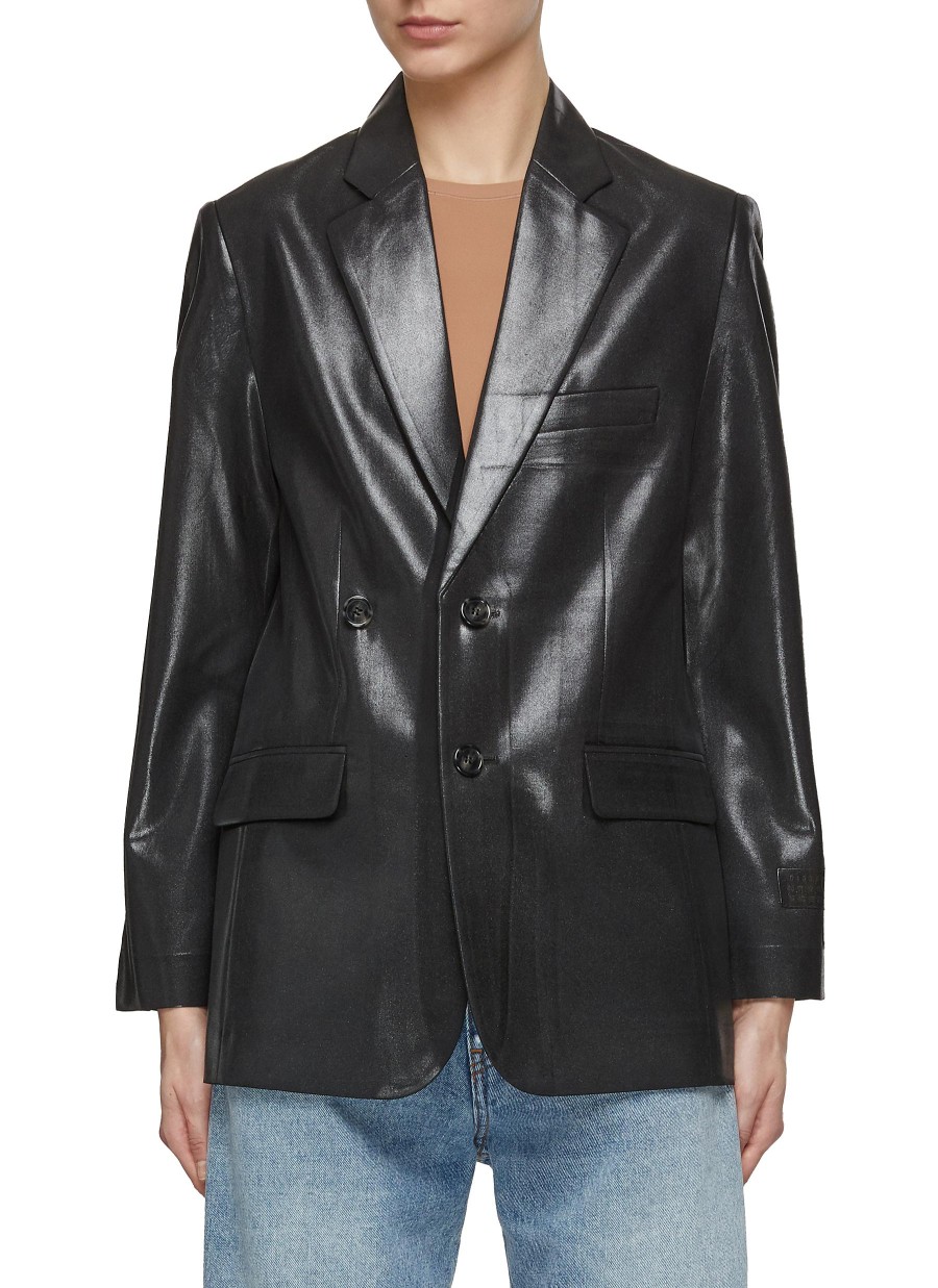 Women MM6 MAISON MARGIELA Jackets | Coated Front Tailored Jacket