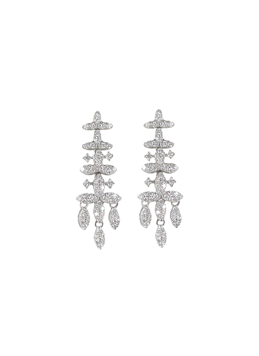 Women LC COLLECTION JEWELLERY Fine Jewellery | 18K White Gold Diamond Chandelier Earrings