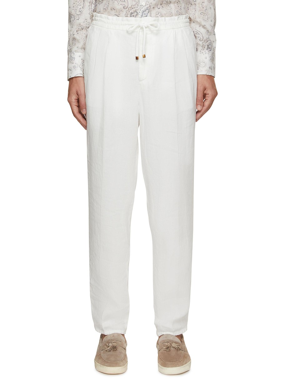 Men BRUNELLO CUCINELLI Pants | Dyed Linen Gabardine Jogger Pants