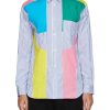 Men COMME DES GARÇONS SHIRT Shirts | Patchwork Poplin Striped Shirt