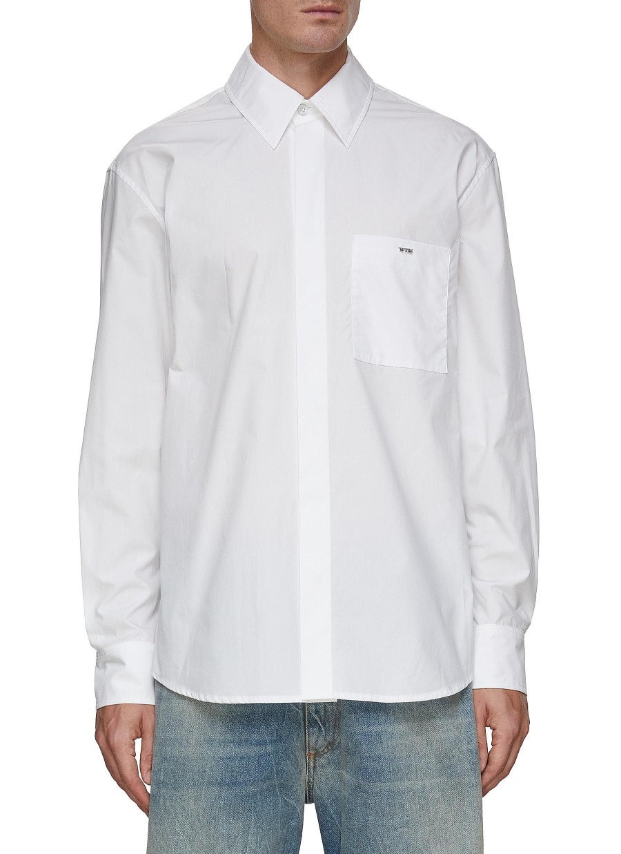 Men WOOYOUNGMI Shirts | Logo Detail Chest Pocket Shirt