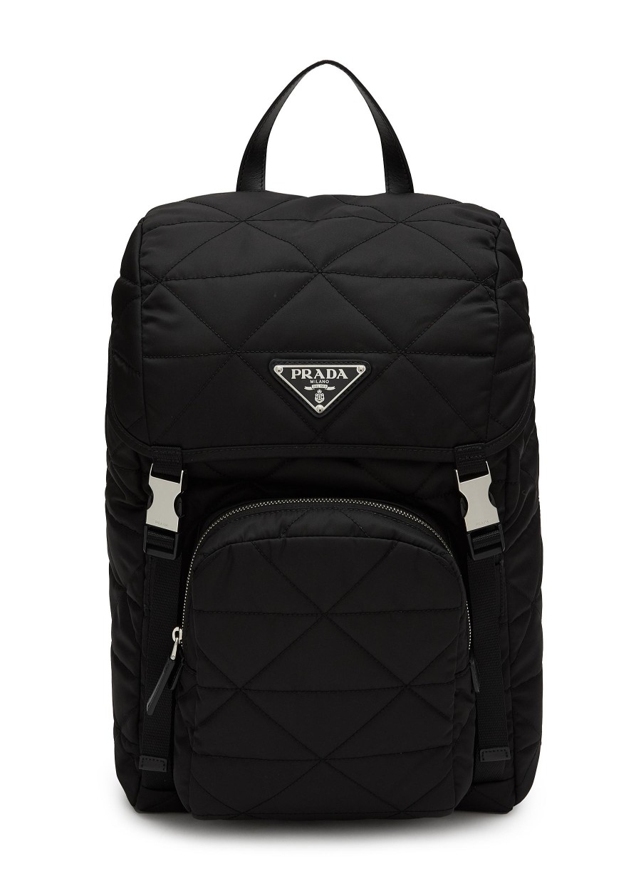 Men PRADA Backpacks | Quilted Re-Nylon Backpack