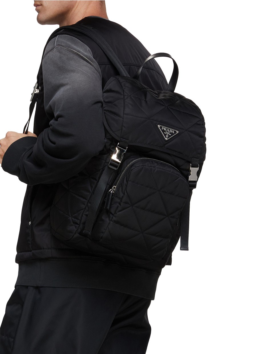 Men PRADA Backpacks | Quilted Re-Nylon Backpack