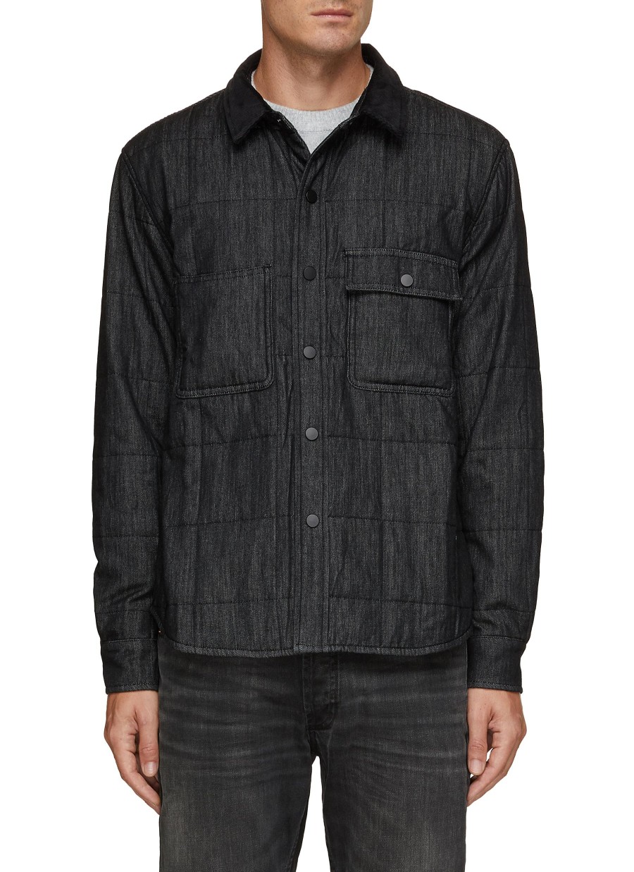 Men DENHAM Jackets | Quilted Corduroy Collar Overshirt Jacket